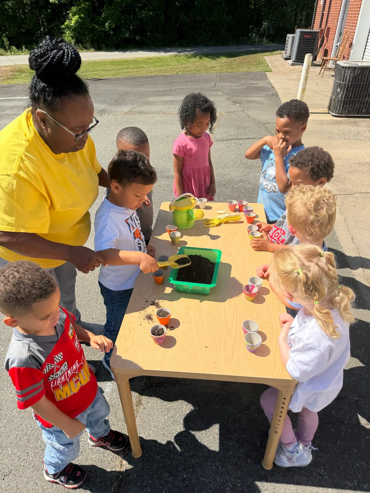 Children gardening
